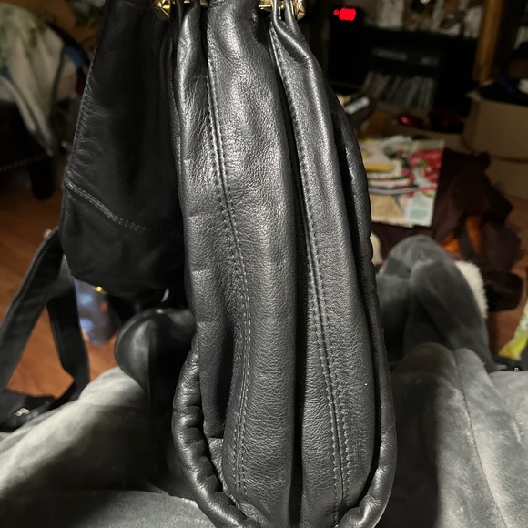 Concepts Black Full Grain Leather Shoulder Bag 13”x14”.  Lightly Used. - Picture 8 of 12